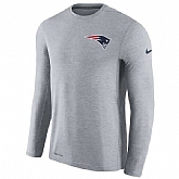 Men's New England Patriots Nike Gray Coaches Long Sleeve Performance T-Shirt,baseball caps,new era cap wholesale,wholesale hats